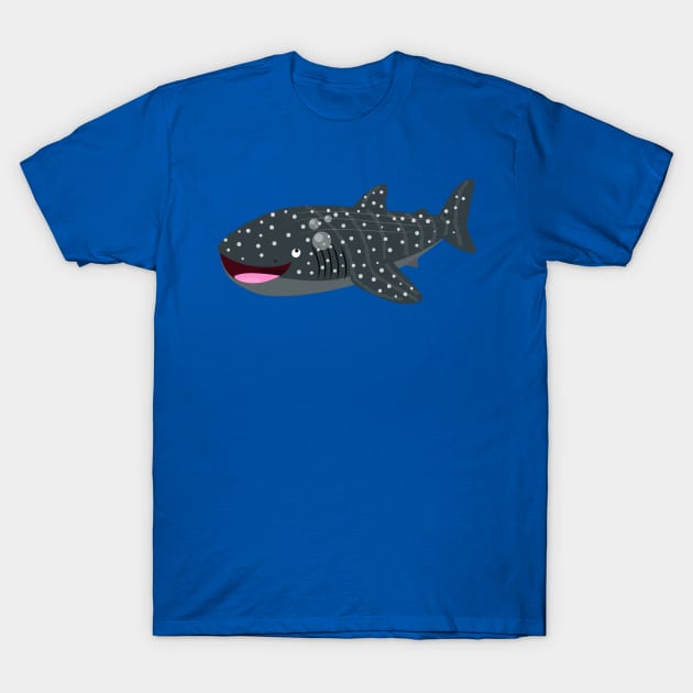 Cute whale shark happy cartoon illustration T-Shirt by FrogFactory